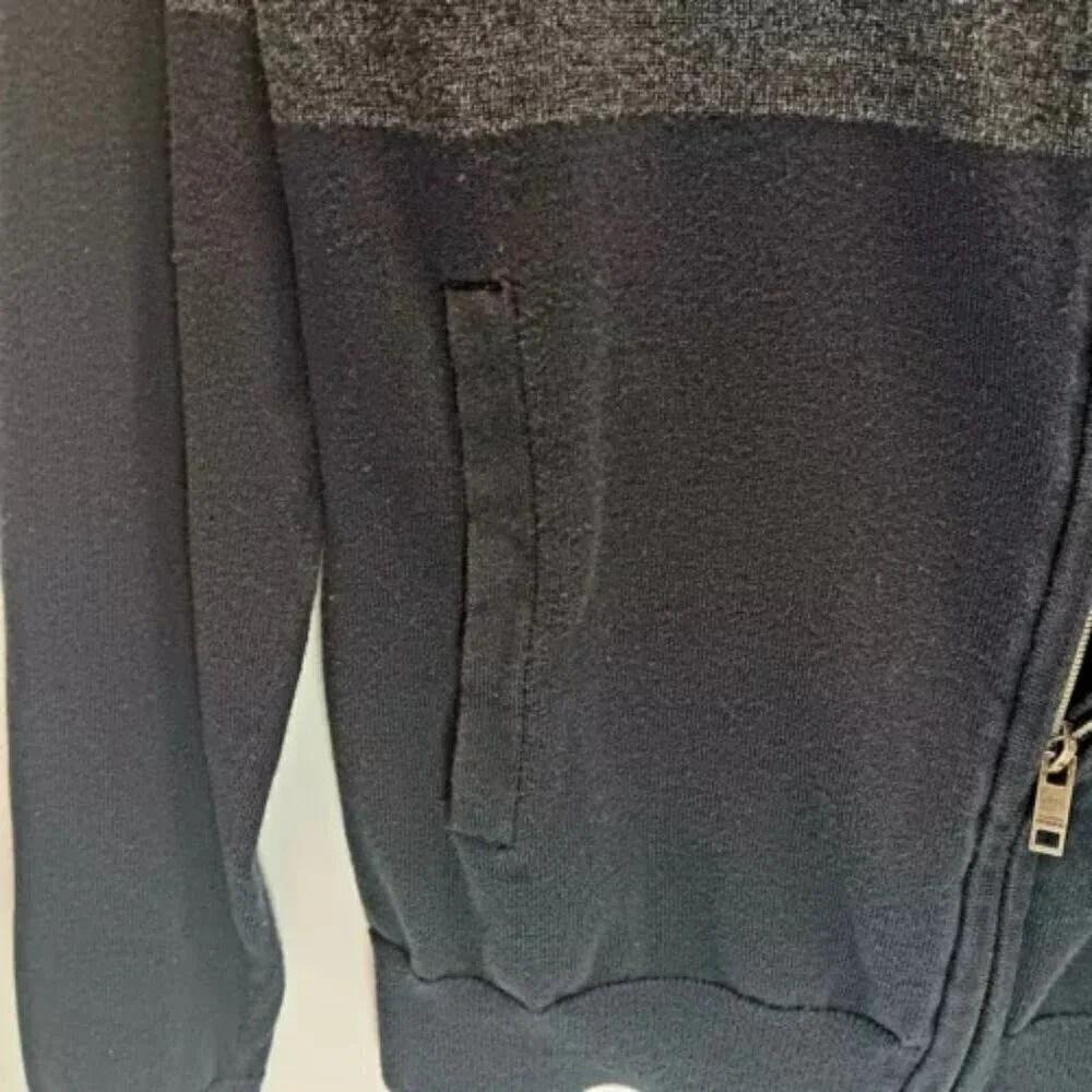 Banana Republic Pima Cotton Lightweight Heather Navy Full Zip Hoodie Men’s Small
